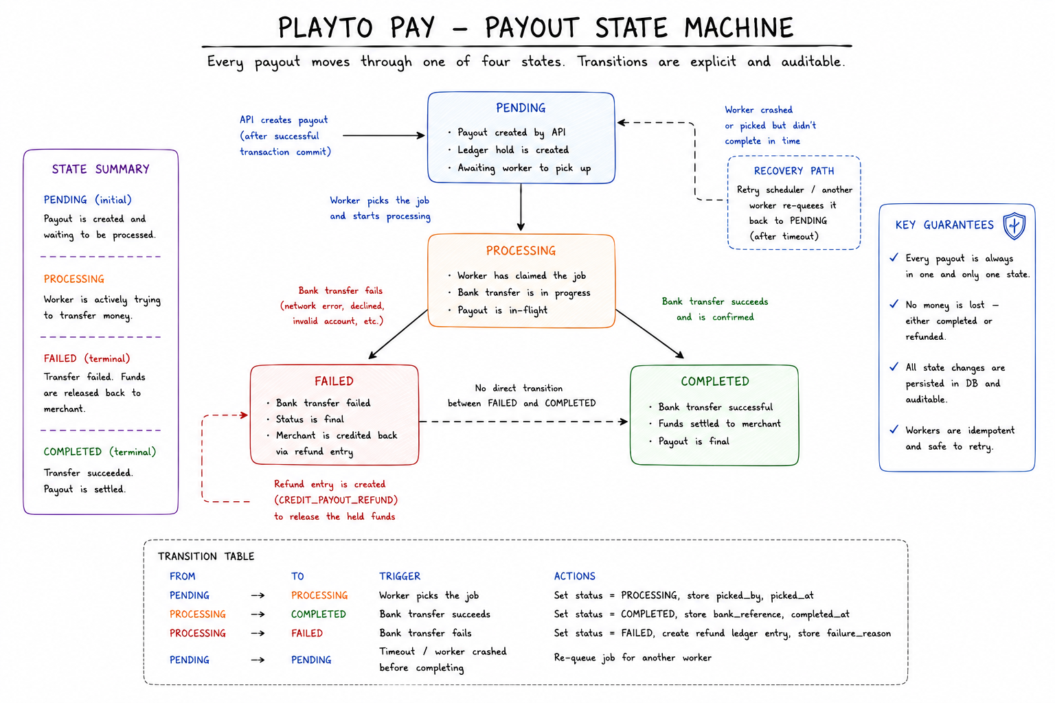 Four Step Payout State Machine